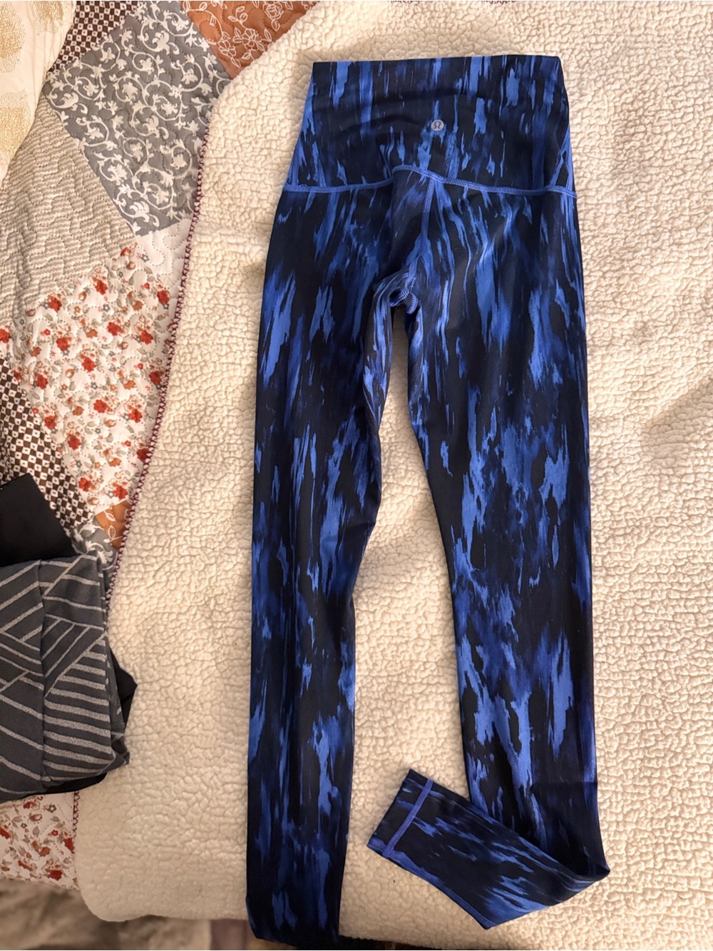 lululemon athletica Black & Blue Brushstroke Leggings